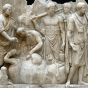 Roman marble relief of augers at work